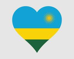 Rwanda cœur drapeau. rwandais rwandais l'amour forme pays nation nationale drapeau. république de Rwanda bannière icône signe symbole. eps vecteur illustration.