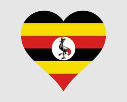 Ouganda cœur drapeau. ougandais l'amour forme pays nation nationale drapeau. république de Ouganda bannière icône signe symbole. eps vecteur illustration.