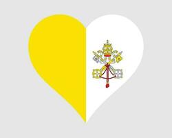 Vatican ville cœur drapeau. saint voir l'amour forme pays nation nationale drapeau. Vatican ville Etat bannière icône signe symbole. eps vecteur illustration.