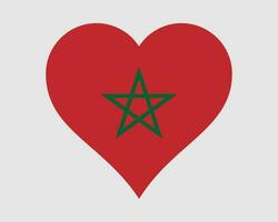 Maroc cœur drapeau. marocain l'amour forme pays nation nationale drapeau. Royaume de Maroc bannière icône signe symbole. eps vecteur illustration.