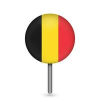 pointeur de carte avec le pays belgique. drapeau belgique. illustration vectorielle. vecteur