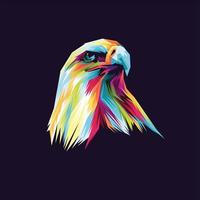 tête d'aigle colorée