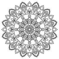 cercle en forme de mandala. complexe fleur pétales méditation méditation frontière. symétrique. ethnique tribal. vecteur