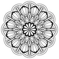 mandala de fleurs. éléments décoratifs d'époque. motif oriental, illustration vectorielle. motifs islamiques, arabes, indiens, marocains, espagnols, turcs, pakistanais, chinois, mystiques, ottomans. page de livre de coloriage vecteur