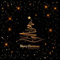 Joyeux Noël carte avec arbre décoratif brillant paillettes backgro vecteur