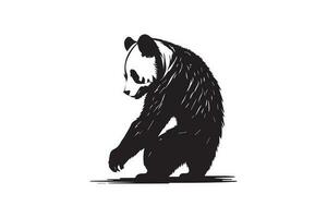 Panda silhouette vecteur illustration isolé sur blanc Contexte.