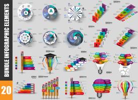 Regroupement de la visualisation de données d'éléments infographiques vecteur