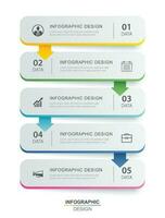 5 Les données infographie chronologie languette papier indice modèle. vecteur illustration abstrait Contexte.