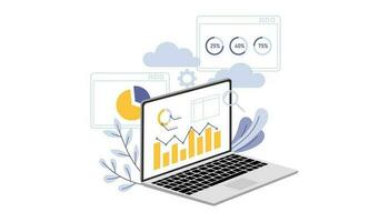 Les données analyste illustration plat conception vecteur