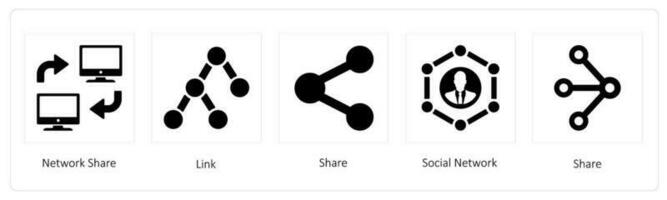 réseau partager, lien et partager vecteur