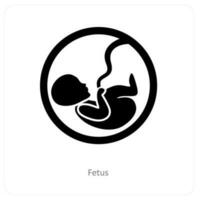 fœtus et embryon icône concept vecteur