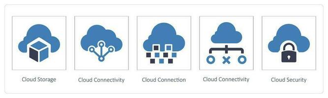 nuage espace de rangement et nuage connectivité vecteur