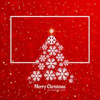 Flocon de neige arbre joyeux Noël illustration de conception de carte vecteur