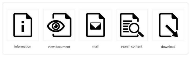 information, vue document, courrier vecteur