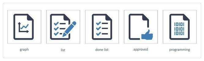 graphique, liste, terminé liste, approuvé vecteur