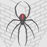 araignée sur le mur de la maison vecteur