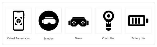 virtuel présentation, émotion et Jeu vecteur