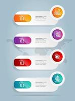 modèle d'élément de présentation d'infographie verticale de barre d'onglet abstraite vecteur