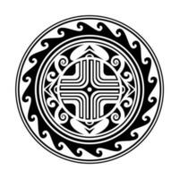 traditionnel maori rond tatouage conception. modifiable vecteur illustration. ethnique cercle ornement. africain masque.