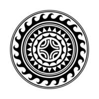 traditionnel maori rond tatouage conception. modifiable vecteur illustration. ethnique cercle ornement. africain masque.