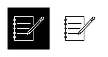 icône de vecteur de cahier et stylo