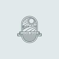 minimaliste ligne art logo badge Extérieur vecteur