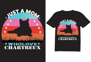 juste une maman chat T-shirt conception vecteur