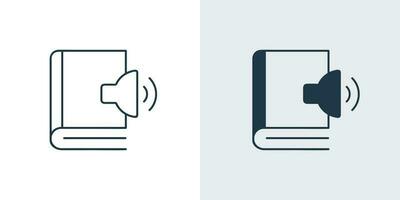 livre audio icône vecteur. du son numérique livre icône contour et remplir illustration vecteur