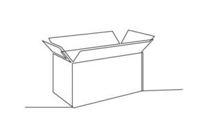 continu ligne art dessin de papier carton emballage vecteur