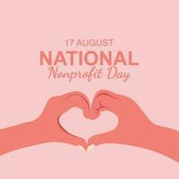 nationale non lucratif jour, sur 17 août. bannière, vacances, affiche, carte et Contexte conception vecteur