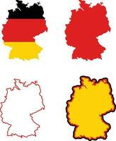 pays carte et drapeaux de allemand , Allemagne île silhouette vecteur