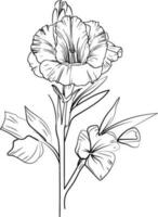 minimaliste glaïeul fleur tatouage, poignet glaïeul tatouage simple, aux femmes glaïeul tatouage, glaïeul mur impression, glaïeul fleur drswongs vecteur