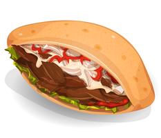 Kebab Sandwich Icône vecteur