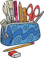 retour à école crayon Cas dessin animé coloré clipart vecteur