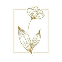 fleurs sauvages linéaire logo esquisser. fleur couronne mariage emblème conception. ancien herbes esquisser dans moderne Facile style. vecteur