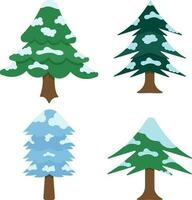 hiver neige arbre.pour conception décoration. coloré vecteur illustration dans plat dessin animé style
