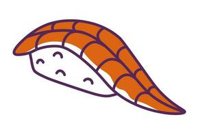 Sushi hamachi avec crevette, asiatique cuisine nourriture vecteur