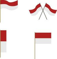 indonésien indépendance journée drapeau décoration. indonésien indépendance journée de fête drapeau. vecteur illustration