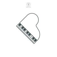 piano icône symbole vecteur illustration isolé sur blanc Contexte