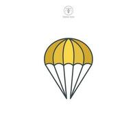 parachute icône symbole vecteur illustration isolé sur blanc Contexte