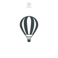 chaud air ballon icône symbole vecteur illustration isolé sur blanc Contexte