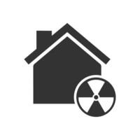 vecteur illustration de nucléaire maison icône dans foncé Couleur et blanc Contexte