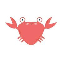 mignonne Crabe dans plat style. des gamins main tiré crabe. vecteur illustration.