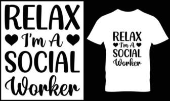 social ouvrier T-shirt conception vecteur. vecteur