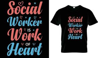 social ouvrier T-shirt conception vecteur. vecteur