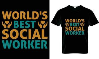 social ouvrier T-shirt conception vecteur. vecteur