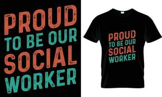 social ouvrier T-shirt conception vecteur. vecteur