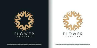 création de logo de fleur avec vecteur premium de concept créatif