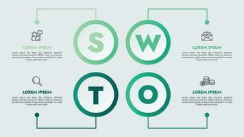 infographie modèle pour présentations et Caractéristiques Les données visualisation comprend une processus graphique avec schémas, pas, options. le concept pour commercialisation par des illustrations pour conduire à succès. vecteur