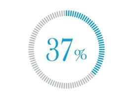 37 pour cent chargement. 37 pour cent cercle diagrammes infographie vecteur, pourcentage prêt à utilisation pour la toile conception. vecteur